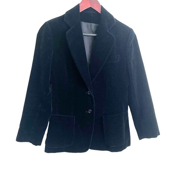 VTG Y2K Womens Velvet Jacket 6 Black Edgy Hipster Rocker Witchy Grunge Blazer - Picture 1 of 11